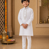CFBW-31 | Boys Cotton Kurta with Embroidery Work & Matching White Salwar