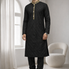 CFKP-126 Black Chikankari Kurta with Churidar - Elegant Embroidered Set