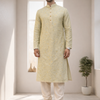 CFKP-119 Mint Jacquard Kurta with White Churidar - Fresh Textured Ensemble