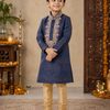 CFBW-39 | Boys' Gold Brocade Kurta Set with Embroidery – Gold Churidar Trouser
