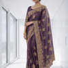 Moksha Burberry Fabric Saree - Timeless Luxury Collection