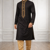 CFKP-28 Black with Gold Jacquard Chudiar Pajama