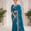 CFSAR-359 | Premium Georgette Embroidered Sarees with Scalloped Border