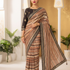 CFSAR-401 | Pure Georgette Saree | Designer Ready Made Saree with Full Sleeve Blouse | Brown