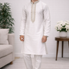 CFKP-04 Men's White Mix Fibre Kurta Set – Classic Ethnic Comfort