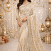 CFSAR-13 White Fendy Chiffon Saree - Elegant Lightweight Drape