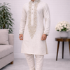 CFKP-05 Men's White Mix Fibre Kurta Set – Pure & Polished Ethnic Wear