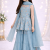 Sky Blue Georgette Sharara - Breezy Festive Ethnic Wear