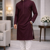 CFKP-137 Men's Purple Chikankari Kurta Set – Handcrafted Heritage in Royal Hues