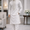 CFKP-142 Men's Off White Mix Fibre Kurta Set – Pure Simplicity, Effortless Grace