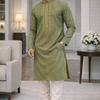 CFKP-145 Men's Light Green Mix Fibre Kurta Set – Fresh, Breezy & Effortlessly Elegant