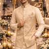 CFWC-02 Beige Brocade Waistcoat