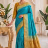 CFSAR-124 | Silk Saree | Perfect for Mehndi Celebrations | Blue