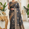 CFSAR-107 | Grey Silk Saree | Antique Buti Work