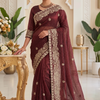 CFSAR-117 | Soft Burberry Saree | Zari & Stone Work|Maroon