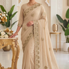CFSAR-110 | Party Wear Georgette Saree | Resham & Stone Work|Beige