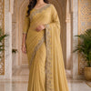 CFSAR-130 | Crepe Georgette Saree | Stone, Sequence, Nalpi & Katdana Work | Gold