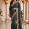 CFSAR-135 | Designer Ready-to-Wear Fendy Saree | Heavy Sequin & Katdana Work | Green