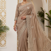 CFSAR-127 | Soft Fendy Saree | Zari & Stone Work | Brown