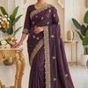 CFSAR-120 | Soft Fendy Saree | Zari & Stone Work | Wine