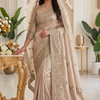 CFSAR-109 | Bridal Shimmer Saree with Dupatta | Gold Zari & Stone Work