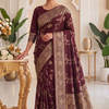 CFSAR-108-MAROON | Maroon Silk Saree | Gold Zari Jaal Work