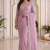CFSAR-131 | Shimmer Georgette Saree | Sequin & Nalpi Work | Pink