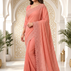 CFSAR-159 | Pink Soft Burberry Saree | Heavy Sequin & Stone Jaal Work