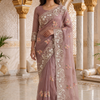 CFSAR-208 | Lavender Designer Soft Organza Saree | Unique Hand Work