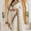 CFSAR-205 | White Designer Bridal Saree | With Matching Dupatta