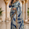 CFSAR-199 | Blue Fendi Saree | Heavy Border Work