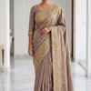 CFSAR-111 | Vichitra Saree | Gold Zari & Stone Work | Dusty Rose Beige