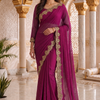 CFSAR-149 | Pink Soft Crepe Saree | Heavy Stone & Bead Work