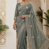 CFSAR-127 | Soft Fendy Saree | Zari & Stone Work| Turquoise