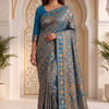 CFSAR-140 | Blue Silk Saree | With Unstitched Blouse