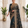 CFSAR-125 | Georgette Saree | Heavy Jaal & Stone Work