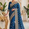 CFSAR-116 | Soft Fendy Saree | Zari & Stone Work | Plum