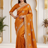 CFSAR-360 | Semi Chinon Embroidered Saree with Readymade Stitched Blouse