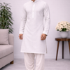 CFKP-16 Mixed Fibre White Kurta Set
