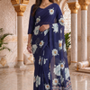 CFPSR-152 | Printed Georgette Saree | Ready Made Full Sleeve Blouse
