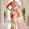 CFPSR-155 | Printed Georgette Saree | Ready Made Full Sleeve Blouse