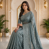 CFSAR-141 | Fendy Fabric Designer Saree | Heavy Stone & Resham Jaal Work