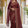 CFSAR-235 | Premium Wine Soft Net Handwork Saree with Designer Border