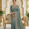 CFSAR-132 | Soft Fendy Saree | Zari & Stone Work | Turquoise