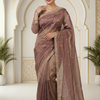 CFSAR-204 | Mauve Soft Shimmer Saree | Designer Hand Work Border
