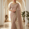CFSAR-198 | Dusty Pink Crepe Saree | Katdana, Sequin, Stone & Bead Work