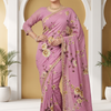 CFSAR-392 | Premium Soft Tissue Saree with Floral Print & Handwork Border