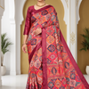 CFPSR-415 | Multicolour Ajrak Print Saree with Full Sleeve Blouse