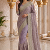 CFSAR-139 | Georgette Saree | Heavy Stone Work & Heavy Jaal | Lavender