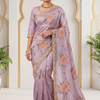 CFSAR-387 | Premium Floral Resham Embroidered Saree with Pearl Mirror Stone & Sequin Work